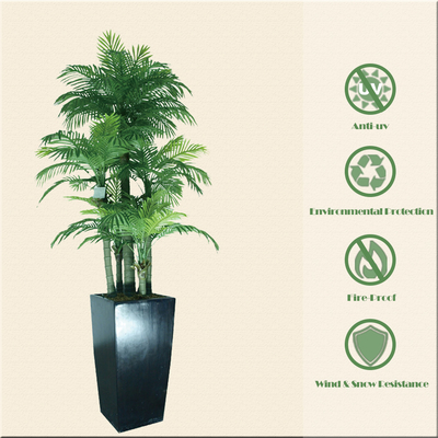 ODM Artificial Landscape Trees Feather Palm Detailed Natural Leaves Indoor Decor