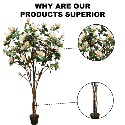 1.5m Artificial Potted Floor Plants Magnolia Tree For Dining Room