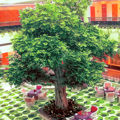 Fiber Glass Trunk Artificial Landscape Trees Anti Fading For Patio