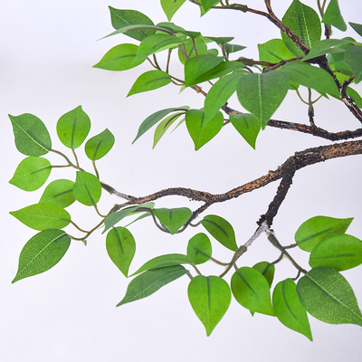 Frabric Leaves Artificial Banyan Tree Complex Branch Interior Decoration