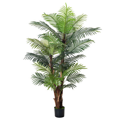 Artificial Palm Tree 6FT, Fake Tree with Realistic Fiber Trunks , Faux Tropical Areca Floor Plant in Pot, Artificial Silk Plant for Home Decor Office Decor Indoor