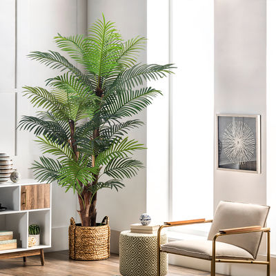 Artificial Palm Tree 6FT, Fake Tree with Realistic Fiber Trunks , Faux Tropical Areca Floor Plant in Pot, Artificial Silk Plant for Home Decor Office Decor Indoor