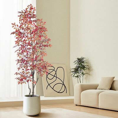 Commercial Artificial Autumn Oak Tree | 160cm 185cm 210cm Fall Foliage Tree for Hotel & Restaurant Ambiance