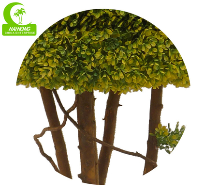 Wiind Resistance 110cm Artificial Boxwood Tree , Fake Topiary Plants Round Shape