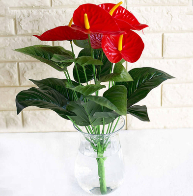 Height 100cm Green Artificial Anthurium Plant For Home Office Table Decoration