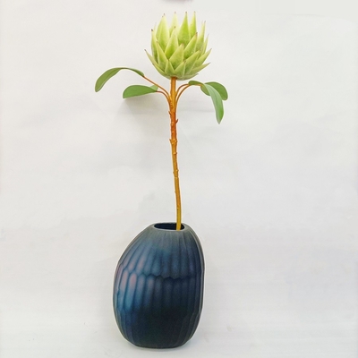 60cm White Artificial Potted Floor Plants Silk King Protea Cynaroides Flower