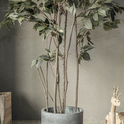 140cm Green Simulated Bonsai Ficus Tree Artificial Potted Plants For Indoor Decoration