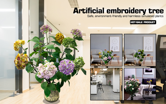 Lifelike Green Artificial Tropical Plant 150cm Height For Office Table Embroidery