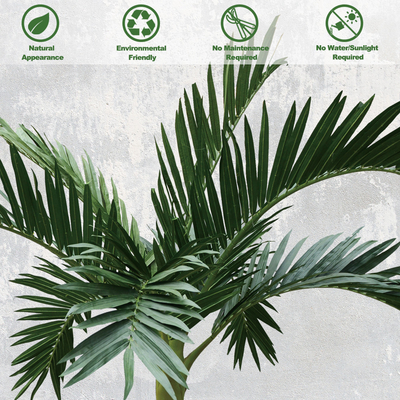 Plastic Leaves Decorative Artificial Bottle Palm Tree For Shopping Center