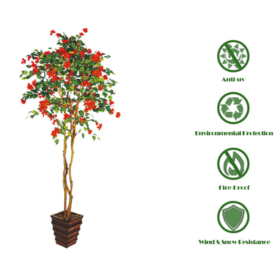 Eco Friendly Azalea Artificial Flower Tree For Bedroom Decoration