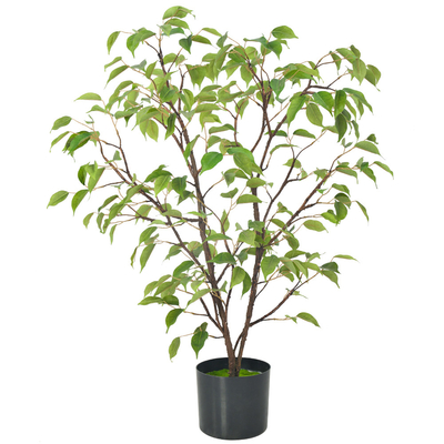 Frabric Leaves Artificial Banyan Tree Complex Branch Interior Decoration