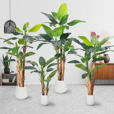 Wholesale 7 FT Artificial Banana Tree Plant | Natural Bark Trunk | Free Maintenance | Indoor Palm for Living Room & Office Decor