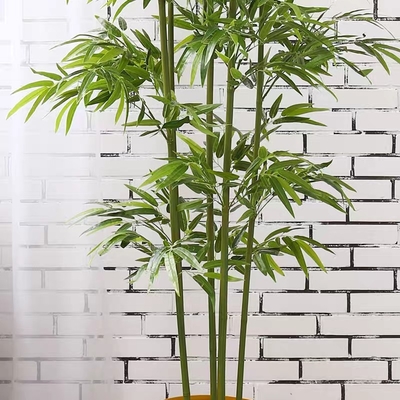 Bamboo Artificial Potted Floor Plants For Shopping Mall Green Wall Decoration